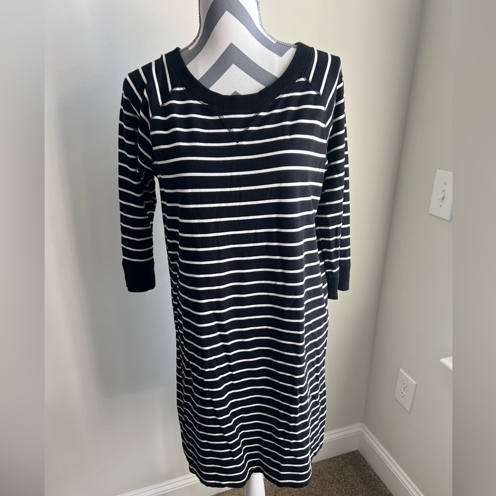 Jones New York Sport Sweatshirt Dress - Black/White - Size Medium